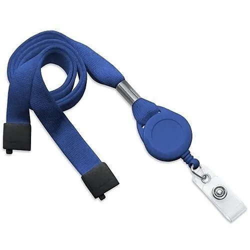 Brady ID 2138-7004 5/8" Royal Blue Flat Tubular Lanyard LAN with Breakaway, Black