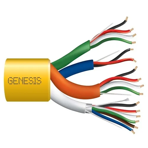 Genesis 21965002 22/6 Stranded Shielded + 22/4 Stranded + 22/2 Stranded + 18/4 Stranded Composite Access Control Cable, Riser, CMR, FT4, 500' (152.4m) Reel, Yellow