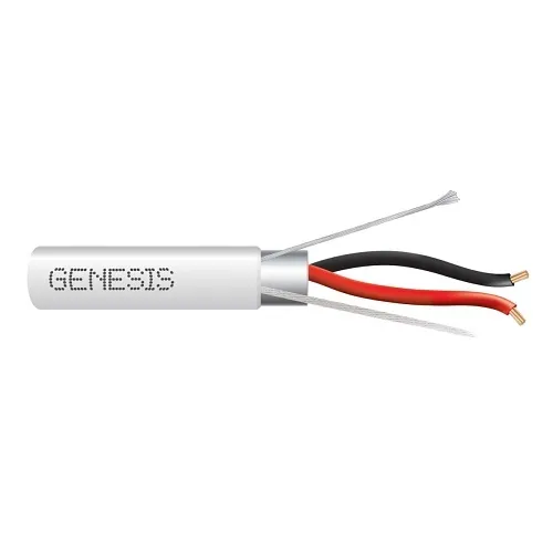 Genesis 22021101 22/2 Stranded Shielded Cable, Riser, CMR, FT4, 1000' (304.8 m) Pull Box, White