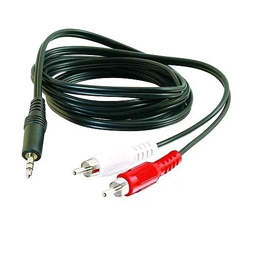 Quiktron 2206-40423-006 Value Series 3.5mm Stereo Male to (2) RCA Male Y-Cable, 6'