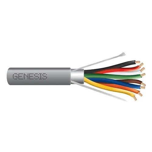 Genesis 22075509 22/8 Stranded Shielded Cable, Riser, CMR, FT4, 500' (152.4 m) Pull Box, Gray