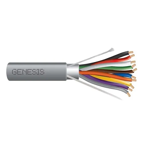 Genesis 22081009 22/10 Stranded Shielded Cable, Riser, CMR, FT4, 1000' (304.8 m) Reel, Gray