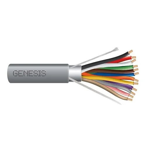 Genesis 22191009 18/12 Stranded Shielded Cable, Riser, CMR, FT4, 1000' (304.8 m) Reel, Gray