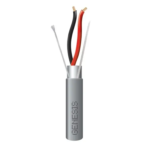 Genesis 22213909 16/2 Stranded Shielded Cable, Riser, CMR, FT4, 50' (15.24 m) x 5 Coils, Gray
