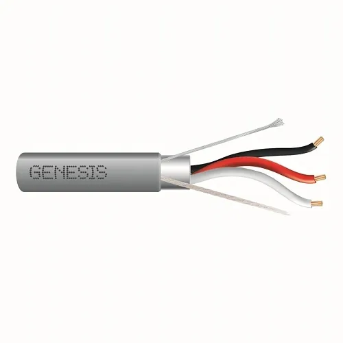 Genesis 22285009 18/3 Stranded Shielded Cable, Riser, CMR, FT4, 500' (152.4 m) Reel, Gray