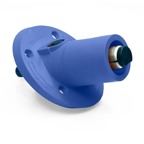 Leviton 22R23-SB 22 Series Male Panel Mount Receptacle, 30°, Blue