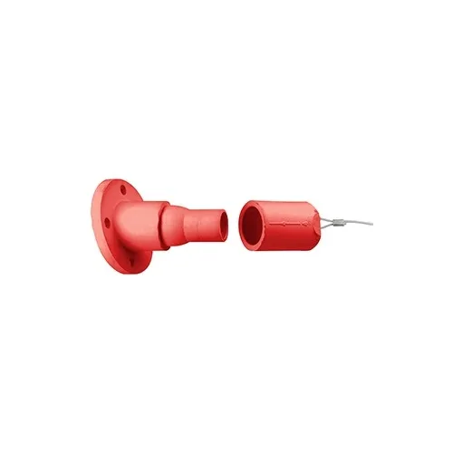 Leviton 22R26-R 22 Series Ball Nose In-Line Threaded Female Panel Receptacle, 15°, Red