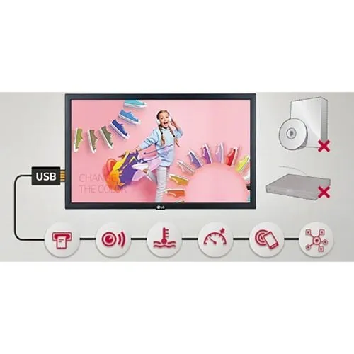 LG 22SM3G-B 22" IPS FHD LED Back-lit Digital Display with Embedded CMS, Quad Core SoC with webOS 4.0, Smart Signage Platform and Built-in WiFi