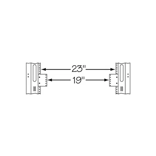 Middle Atlantic 23-19-1 Rack Rail Reducer, 23" to 19", RU