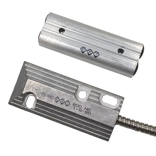 GRI 230-36 200 Series Floor Mount Industrial Overhead Door Switch, 3ft Armored Cable, DPDT, M-250 Magnet, Aluminum