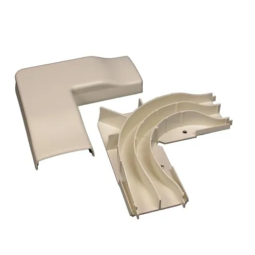 Wiremold 2311DFO 2300 Series Radiused Divided Flat Elbow Fitting, TAA Compliant, Ivory