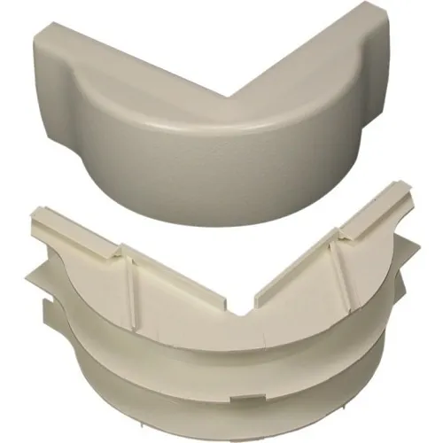 Wiremold, 2318DFO 2300 Radiused Divided External Elbow Fitting, Ivory, TAA Compliant