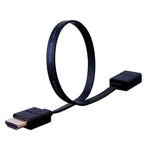 Vanco 233201X the ULTIMATE HMDI Adapter, Super Flex Flat HMDI High Speed Male to Female Cable, 1'