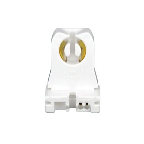 Leviton 23351 Medium G13 Bi-Pin Fluorescent Lampholder, Low Profile, Slide-On Turn-Type, Shunted, Quick-Connect for 18AWG Solid or Stranded Tinned Wire, White