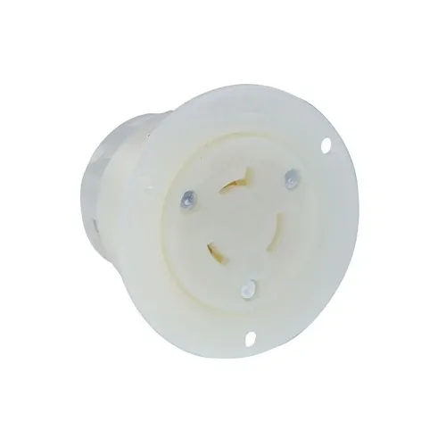 Leviton 2336 Flanged Outlet 2 Pole 3 Wire, 20A, 277V, White