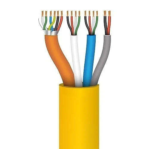 Paige 236650807 OSDP/Wiegand Access Control Composite Cable, 22/2 Stranded Plenum + 18-2 Stranded Plenum Shielded, 22-4 Stranded Plenum, 22-4 Stranded Plenum, 16-2 Stranded Plenum, Yellow, 1000' Reel