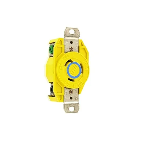 Leviton 23CM- Receptacle Lock, 2-Pole, 3-Wire, NEMA L6-20, 20A 250V, Yellow