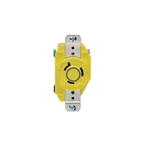 Leviton 23CM-30 Receptacle Lock, 2-Pole, 3-Wire, NEMA L7-20, 20A 277VAC, Yellow