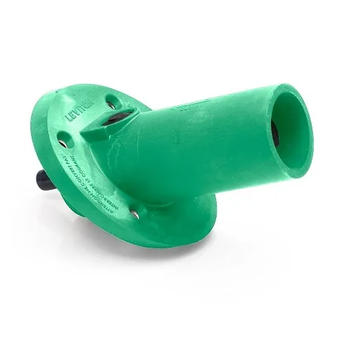Leviton 23R23-SG 23 Series Male Panel Mount Receptacle, 30°, Green