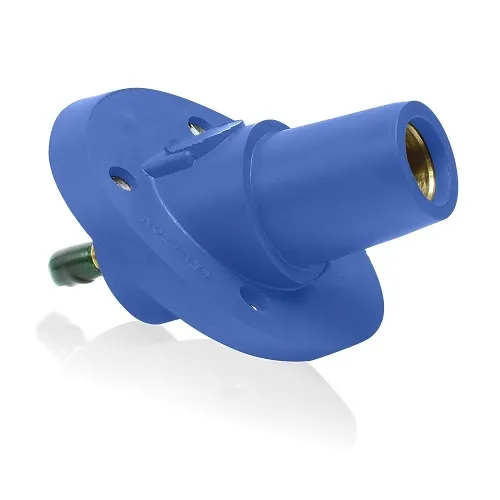 Leviton 23R24-SB 23 Series Female Panel Mount Receptacle, 30°, Blue