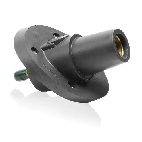 Leviton 23R24-SE 23 Series Female Panel Mount Receptacle, 30°, Black