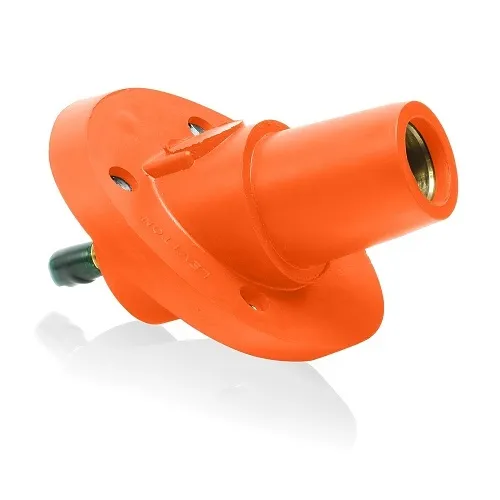 Leviton 23R24-SO 23 Series Female Panel Mount Receptacle, 30°, Orange