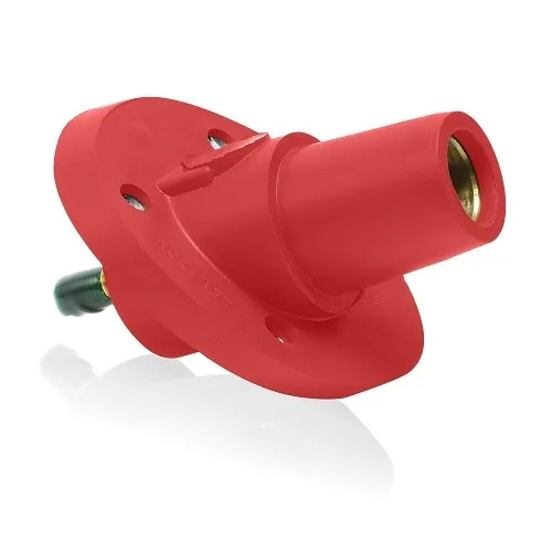 Leviton 23R24-SR 23 Series Female Panel Mount Receptacle, 30°, Red