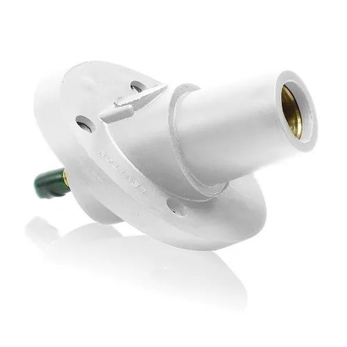 Leviton 23R24-SW 23 Series Female Panel Mount Receptacle, 30°, White