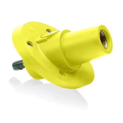 Leviton 23R24-SY 23 Series Female Panel Mount Receptacle, 30°, Yellow