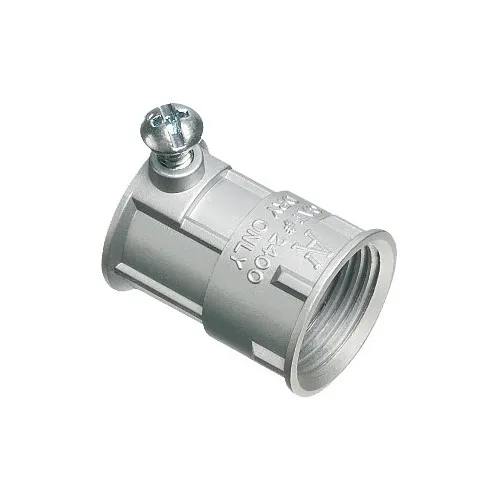 Arlington 2400 1/2" EMT to 1/2" Female Threaded Rigid, Zinc Combination Coupling, 50-Pack, Silver