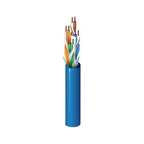Belden 2412 006Z1000 CAT6 Plus Riser Cable, 23/4 Solid BC, Unshielded, UTP, CMR, FT4, 1000' (304.8m), Light Blue
