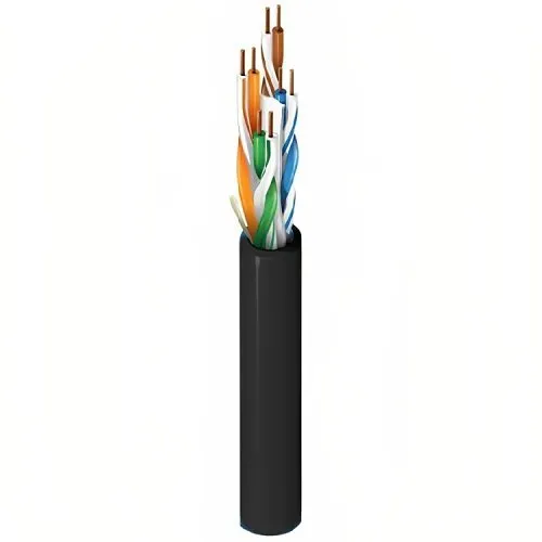 Belden 2413 010Z500 CAT6 Plus Plenum Cable, 23/4 Solid BC, Unshielded, UTP, CMP, FT6, 500' (152.4m), Black