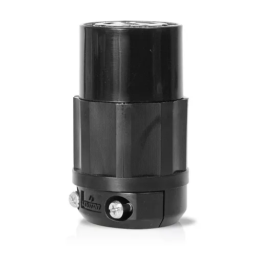 Leviton 2423-B Locking Connector, Industrial Grade, 20A 250V, Black