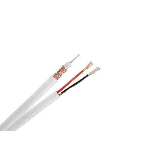 Paige 243300752 18/2 RG59/U Coaxial Cable Siamese Plenum Rated, 95% BC Braided, 500' Reel, White