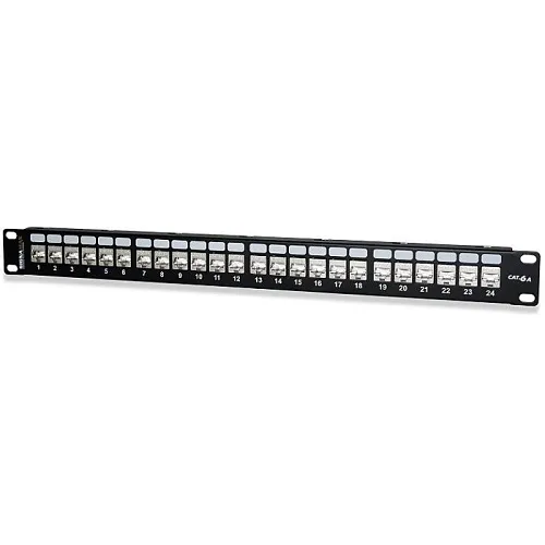 Signamax 24458S-C6A MT-Series 24-Port CAT6A Screened Patch Panel, 1U