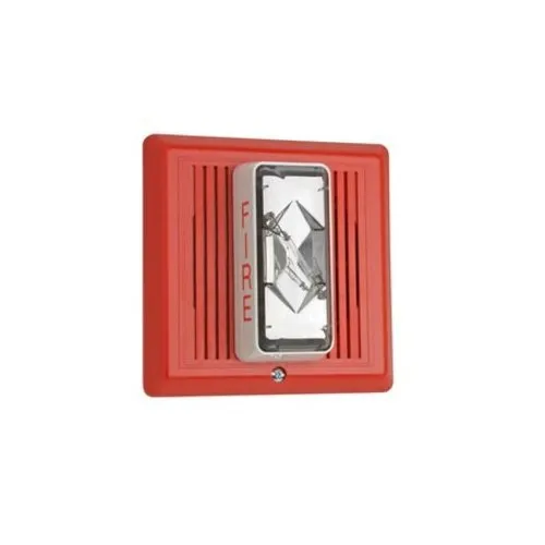 Edwards Signaling 2400 Series Temporal Horn, 24VDC, 95dB@1m, 30 cd rating, red housing.