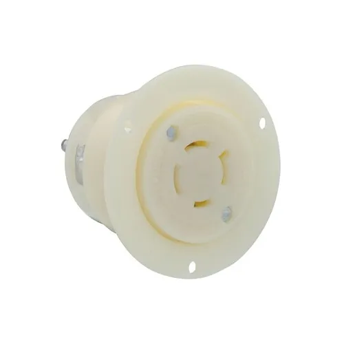 Leviton 2456 WH Flanged Outlet 4 Pole 4 Wire L19-20R 20A 277/480V