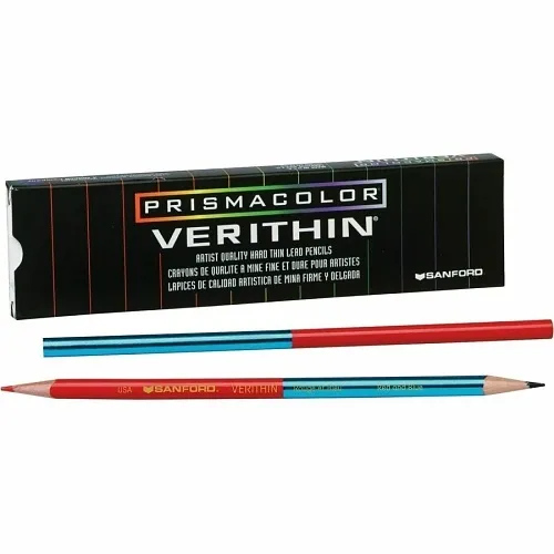 Prismacolor 2456 Verithin Colored Pencil, Red/Blue, 12-Pack