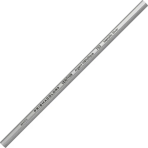 Prismacolor 2460 Verithin Colored Pencils, Metallic Silver, 12-Pack