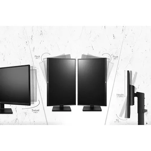 LG 24BK550Y-I 24" IPS FHD Monitor with Flicker Safe, Built-in Power, Adjustable Pivot Stand, Wall Mountable & Mini PC Connection Available