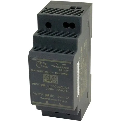 Transition Networks 25165 Industrial DIN Rail Mounted Power Supply, Convection Air Cooling, 12VDC