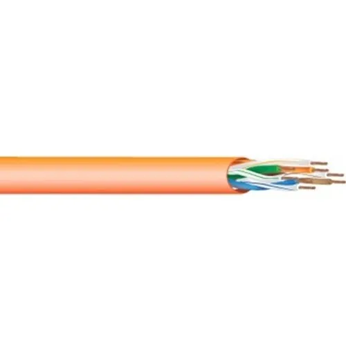 West Penn 254246EZOR1000 CAT6 Plenum Cable, 23/4 Solid BC, Unshielded, UTP, CPM, LP, 1000' (304.8m) Reel, Orange