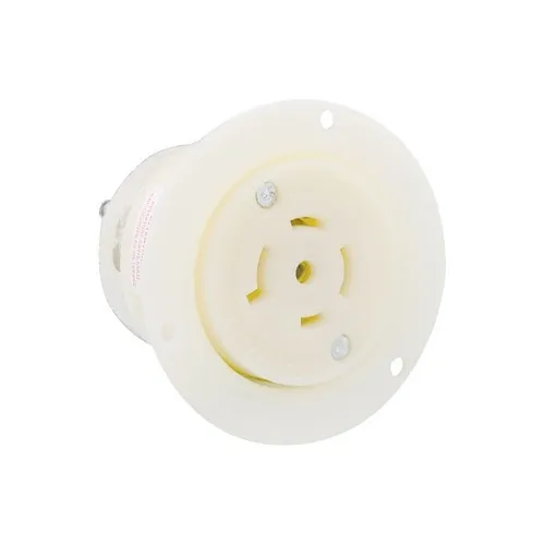 Leviton 2546 Flanged Outlet 4 Pole 5 Wire, 20A, 347/600V, White
