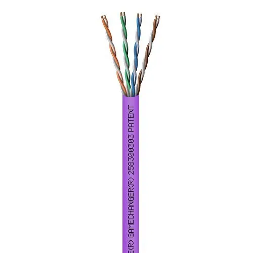 Paige 258300303 GameChanger 22/4pr Solid, Unshielded Twisted Pair, Plenum, Purple Jacket, 1000' Box
