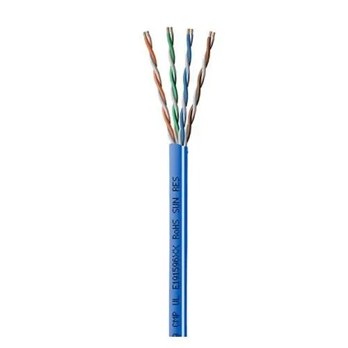 Paige 258300336 GameChanger 22/4c Solid, Unshielded Twisted Pair, Plenum, Blue with White stripe Jacket, 1000' Box
