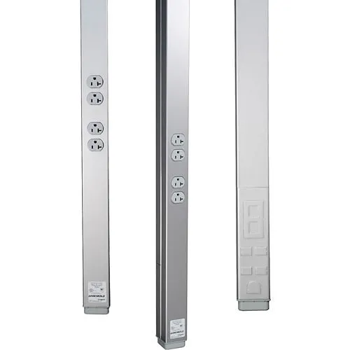 Wiremold 25DTP-E10 Steel Tele-Power Pole, 10'L, TAA Compliant, Ivory