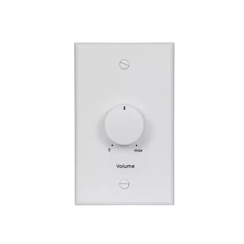 Lowell 25LVC-SW 25W Mono Volume Control with 1-Gang Standard Wall Plate, White