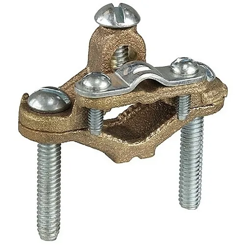 Dottie 26 Clips and Clamp, 1/2"-1" Bronze Armored Ground Clamp