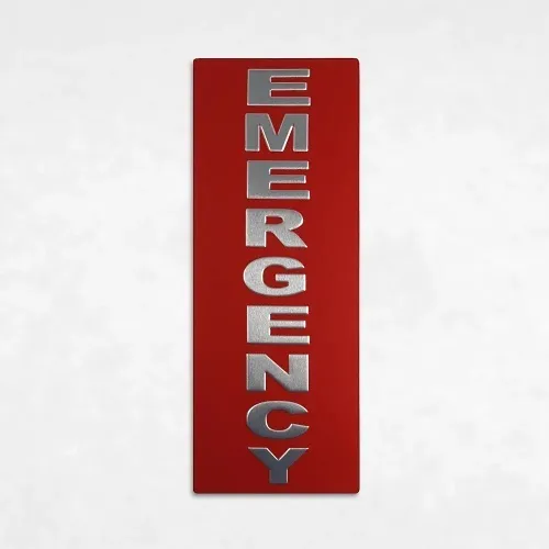 Viking 261529 Emergency Label for VE-9x12 and VE-9x20 Series, Red