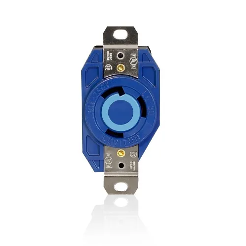 Leviton 2620-BU Receptacle Locking 2-Pole 3-Wire L6-30 30A 250V, Blue